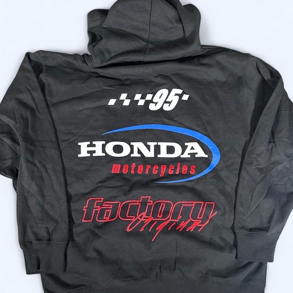 Honda Motorcycles Racing Hoodie Black HRC JT Racing USA Graphic Sweatshirt 95